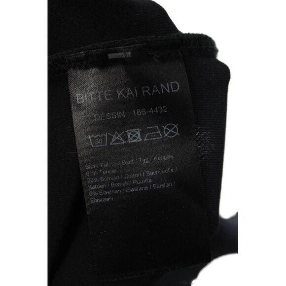 Bitte Kai Rand Womens Long Sleeve Half Button V Neck Shirt Black Size Small - Picture 5 of 6